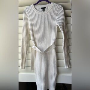 Forever 21 - NWOT - Large - White Ribbed Knit Dress